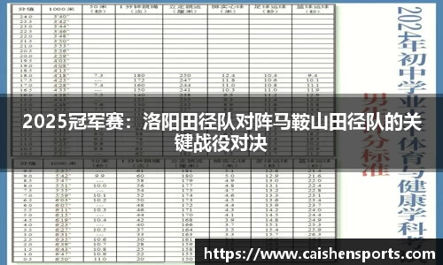 2025冠军赛：洛阳田径队对阵马鞍山田径队的关键战役对决